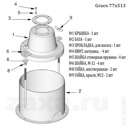 Graco 77x513 Комплект для использования насоса с емкостью 16 кг