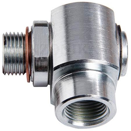 079-1772-004 Meclube (Италия) - Поворотное соединение F1/2" BSP - M1/2" BSP, угловое 90°, Оцинкованная сталь