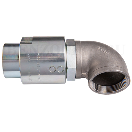079-1772-909 Meclube (Италия) - Поворотное соединение F2" BSP - M54x1,5", угловое 90°, анодированный алюминий и оцинкованная сталь.