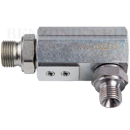 079-1773-002 Meclube (Италия) - Поворотное соединение M1/4" BSP - M3/8" BSP, угловое 90°, Оцинкованная сталь