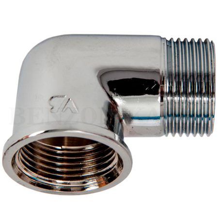 R18-1210-006 Meclube (Италия) - Угловое соединение, 90°, 1" BSP, хромированная латунь