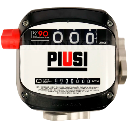 F009SW000 PIUSI (Италия) - Механический расходомер K90 SW для ДТ, 20-90 л/мин, 1" BSP
