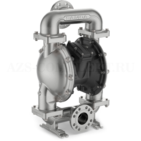 UP30A-CSS-STZ Samoa (Испания) - Пневматический мембранный насос UP30 (алюминий-AISI316-PTFE-PTFE, фланец ANSI), 3, 1000 л/мин