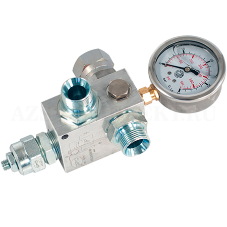 2258 Flexbimec (Италия) - Клапан сброса давления с манометром 0-60 бар, 1 BSP