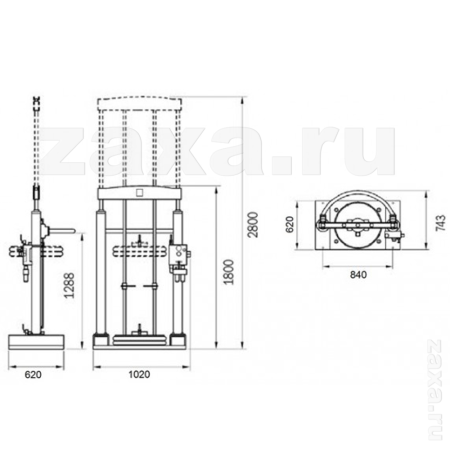 012-1200-050 Meclube (Италия) - Рамный пресс-подъёмник для бочек со смазкой 180-220 кг, для насосов 50 мм
