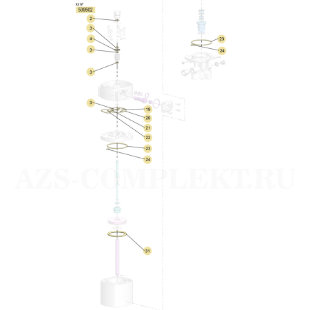 539502 SAMOA (Испания) - Комплект уплотнений для пневматического двигателя PM35