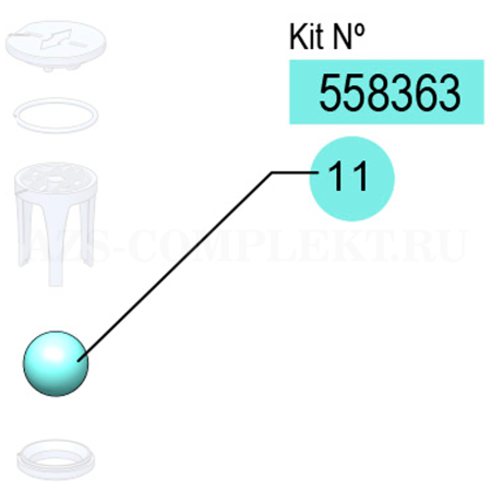 558363 SAMOA (Испания) - Ремкомплект DF100 шары PTFE (2шт)