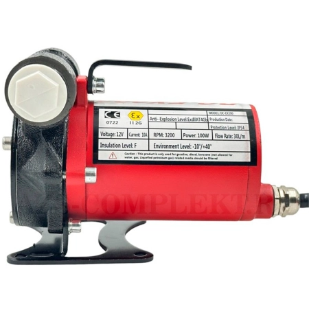 Rite-30 Benzonika (Китай) - Насос для бензина 12В, 30 л/мин, вид сбоку