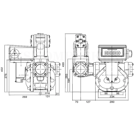 Чертёж счетчика M-80