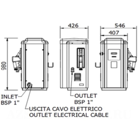 Чертеж схема колонки GAIA SERVICE TANK для дизтоплива